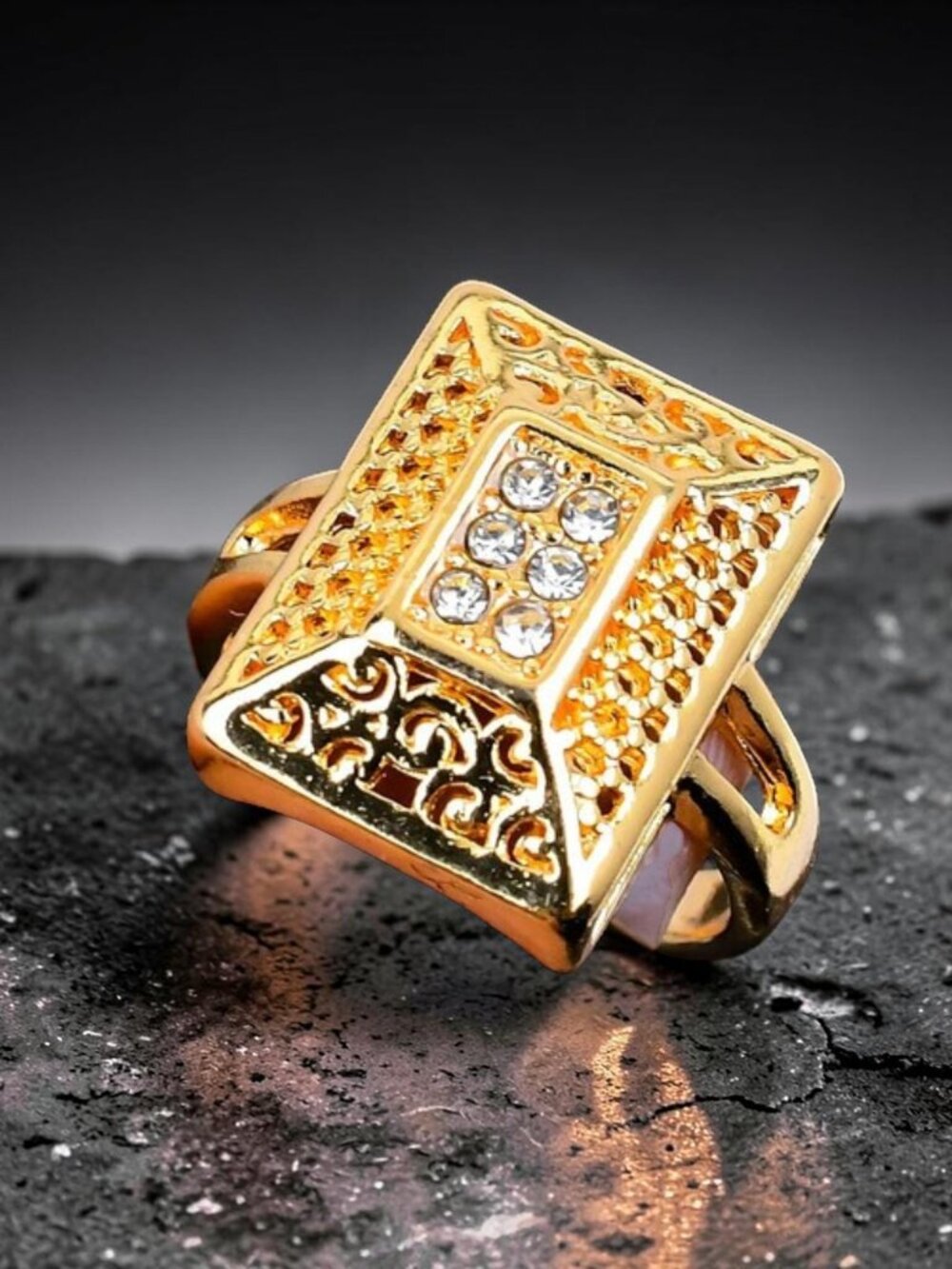 Handmade | Jewelry | Zircon 8k Gold Plated Handmade Ring Of Us Size ...